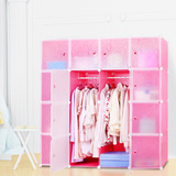 蓝鹦衣柜简易组装树脂衣橱折叠组合式收纳柜塑料布艺儿童储物衣柜