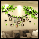 3d立体照片树墙贴纸创意亚克力水晶沙发客厅卧室床头温馨装饰品画