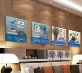 现代抽象客厅装饰画欧式地中海挂画沙发背景墙画卧室餐厅无框壁画