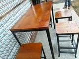 美式复古铁艺餐桌椅咖啡桌实木高脚桌星巴克吧台椅高吧椅高脚椅