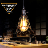 loft工业风复古吊灯北欧美式乡村创意个性餐厅灯吧台铁艺鸟笼灯具