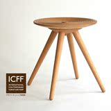 日本进口UZU漩涡图案年轮圆凳子舒适天然榉木黑檀色德国素材组装