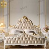 罗曼盛堡欧式实木雕花软包双人床法式美式别墅小户型高档奢华婚床