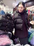2015冬韩版亲子装短款羽绒棉衣马甲背心女加厚面包服宽松外套马夹