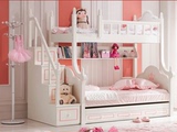 安诺 热卖儿童女孩公主粉色床 高低双层床1.2米 上下铺子母床A613