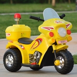 儿童电动车摩托三轮车警车小警灯1-2-3岁男女宝宝玩具车可坐童车