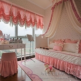 现代粉色女孩公主房地毯卧室床边地毯儿童房满铺手工腈纶地毯定制