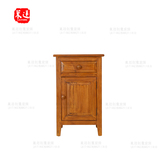 莱廷老榆木做旧床头柜新中式实木装饰柜原木复古做旧角柜电话桌