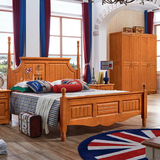 美式全实木床1.5米双人床1.2单人床儿童床欧式床气动储物高箱床