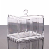 水晶化妆品收纳盒储物盒高档创意棉签盒 欧式透明亚克力化妆棉盒