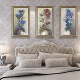 云开欧美式装饰画客厅卧室餐厅样板间壁挂画有框三联画印象派花卉