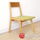 纯木家具 日式实木 北欧现代风格白橡木餐椅 日式实木餐椅