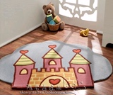 可爱公主房城堡地毯女孩卧室床边书房地毯儿童房手工腈纶地毯定制