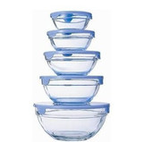 五件套碗套装保鲜碗色拉碗玻璃碗带盖子碗面碗5件套礼品装