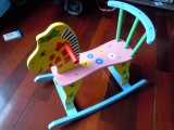 卡通儿童益智玩具木制摇摇马木马可爱安全摇椅有靠背婴儿礼物包邮