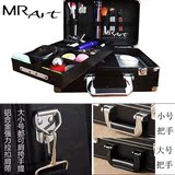 MRArt韩国隔板黑色专业化妆箱包多层大小号大容量化妆师跟妆手提