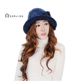 2016韩版正品新款混色可折叠蝴蝶结包头帽羊毛混纺帽女士帽秋冬
