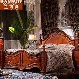 兰博湾 欧式全实木柱子1.51.8米双人床 美式公主婚床新款家具促销