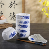 青花瓷碗批发陶瓷碗筷礼品碗套装 陶瓷米饭碗 骨瓷餐具礼品礼盒装