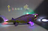 包邮宝宝电动投影鲨鱼灯光音乐万向轮走动大白鲨 儿童玩具