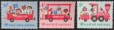 联合国 - 纽约：1966，儿童基金会，玩具火车，外国邮票3全新