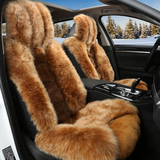 新款汽车坐垫冬季高端奢华狐狸皮毛羊毛长毛座垫皮免捆绑毛绒座垫