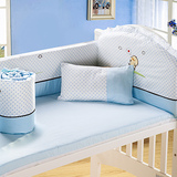 棉可拆洗婴儿床上四五六全棉床围套装儿童床品套件
