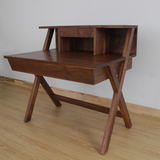 美国进口黑胡桃木电脑桌纯实木书桌写字桌台儿童桌木蜡油家具