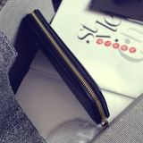 新款单拉小方格长款日韩女士拉链包手拿包零钱包韩版女式钱包2016