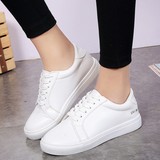 春夏季单鞋韩版女鞋运动白色板鞋女球鞋平底学生鞋休闲系带小白鞋