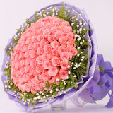 上海鲜花速递99朵365朵999朵白粉红香槟玫瑰花束求婚神器上门送花