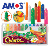 韩国AMOS蜡笔宝宝幼儿童旋转画笔可食用水洗油画棒无毒12 24 36色