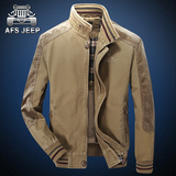 AFS Jeep春季中年商务休闲夹克男士短款薄款外套吉普宽松大码春装
