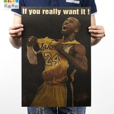 科比Kobe 只要心够决 励志NBA篮球星MVP名人物海报壁纸挂画装饰画