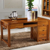全实木书桌 榆木写字台中式办公桌台式简约学习桌 书房家具1.2米