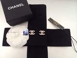 代购 Chanel 香奈儿经典Mini款 双C水钻耳钉A42175 金银双色