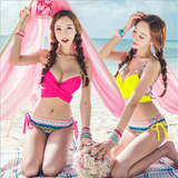 bikini2014韩国分体裙式游泳衣比基尼温泉泳衣女小胸聚拢钢托泳装