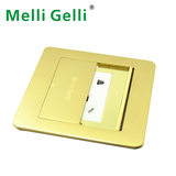 MelliGelli梅兰日兰电工地插座全铜金色双门平推隐藏家装工程电源