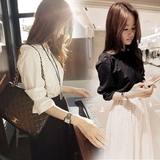 韩版2016新款宽松七分袖衬衫套装半身长裙两件套蕾丝连衣裙套装女