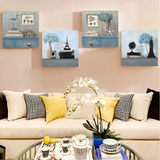 欧式现代客厅沙发背景装饰画抽象地中海风卧室壁画无框画艺术挂画