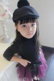 韩版秋冬新款儿童贝雷帽男女童鸭舌帽宝宝保暖兔毛帽呢子毛球帽子