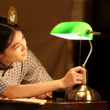 子兰灯饰民国复古绿色银行灯餐厅客厅卧室温馨床头灯书房装饰台灯