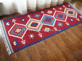 印第安纳瓦霍异域彩色基里姆客厅走廊毯/床边毯/手工编织羊毛毯