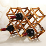 特价彩盒包装 新款实木酒架 创意折叠型木质红酒架 葡萄酒架酒柜