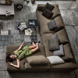 轩宜家居 北欧现代简约时尚布艺沙发组合大小户型客厅转角可拆洗