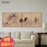 可定制虢国夫人游春图 新中式装饰画国画古画复刻 现代客厅有框画