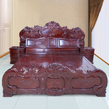 红木家具红木床实木床箱式欧式双人床1.8米红花梨木