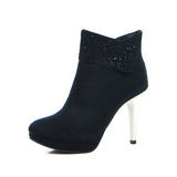 Daphne/达芙妮短靴时尚女靴正品女鞋靴 高跟冬季款靴子1013605420