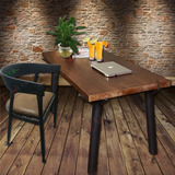 美式乡村铁艺餐桌实木办公桌写字台工作台防锈复古做旧餐桌椅组合