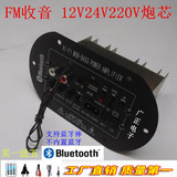 FM收音机12V24V220V汽车车载低音炮功放板大功率插卡USB遥控音响